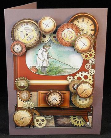 Fishing T.v Male Card by Yvonne Middleton