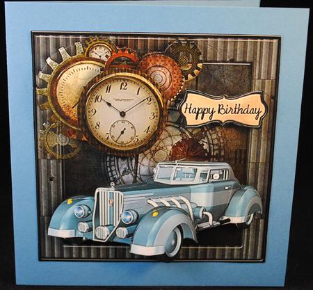 Rolls in Blue Male Card by Yvonne Middleton
