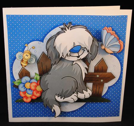 Shaggy Sheepdog - 8" Square Card Mini-kit by Yvonne Middleton