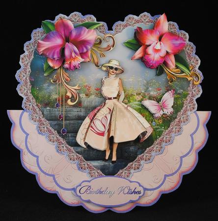 The Orchid Dale - Heart Shaped Wobble Card by Yvonne Middleton