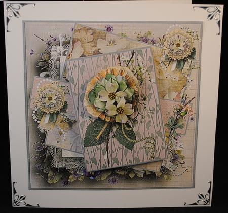 Selection of Vintage Flowers Card with Decoupage by Yvonne Middleton