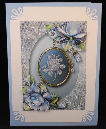 Lace Rose Pendant & Beautiful Blue Roses by Yvonne Middleton