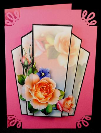 Art Deco Stacker Topper - Peach Spring Roses by Yvonne Middleton