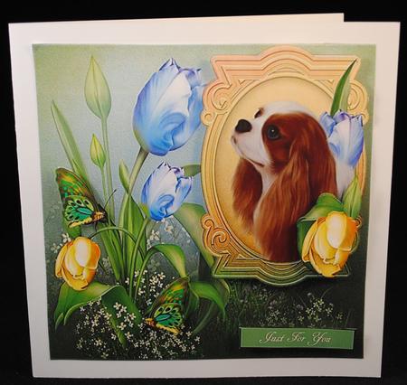 Spring Portrait of a Cavalier King Dog by Yvonne Middleton