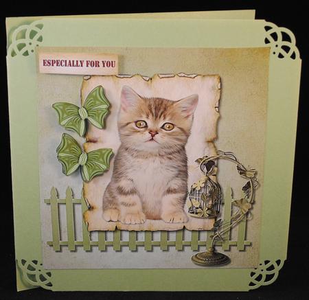 Cute Kitten Vintage Paper by Yvonne Middleton