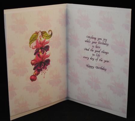 Friends and Flowers Birthday Insert by Yvonne Middleton