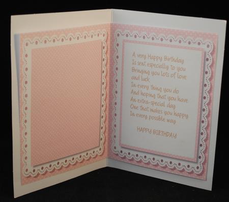Incert Pale Pink with Verse  by Yvonne Middleton
