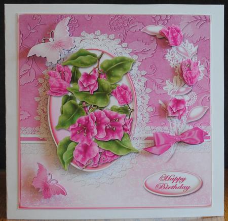 Bougainvillea Flowers Large Card Front by Yvonne Middleton