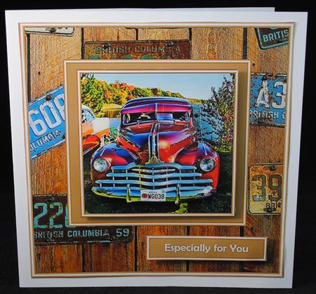Number Plates - 50's Red Car by Yvonne Middleton