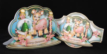 Cute Reindeer Christmas Card by Yvonne Middleton