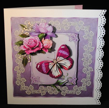 A Rose Bouquet 8" Square Card Mini-kit by Yvonne Middleton