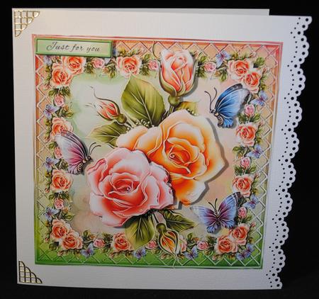 Rosy Glow and Butterlies by Yvonne Middleton