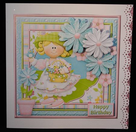 A Little Bird Told Me Decoupage Card Front by Yvonne Middleton