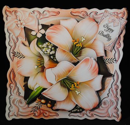 Soft Vintage White Flowers Card by Yvonne Middleton