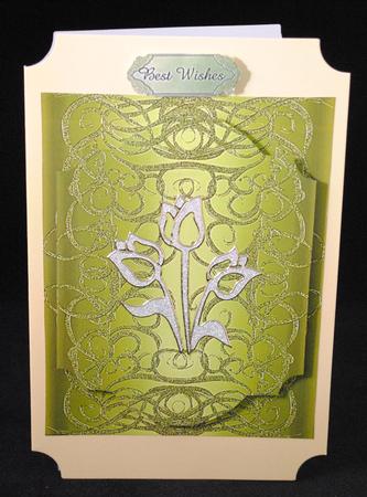 Metallic Card Base & Shaped Layer with Swirls 5 by Yvonne Middleton