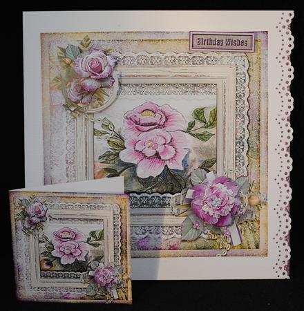 Cardtopper with Large Highbox Purple Flowers 371 by Yvonne Middleton