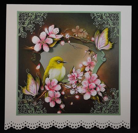 Cherry Blossoms 8x8 Card Front by Yvonne Middleton