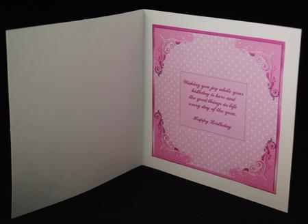 Happy Birthday Pink 8x8ins Insert by Yvonne Middleton