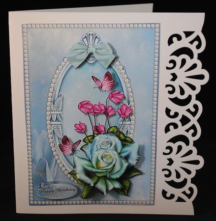 Roses in Pearl Frame by Yvonne Middleton