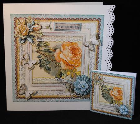 Cardtopper with Large Highbox Yellow Rose 369 by Yvonne Middleton