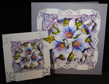 Soft Vintage Violet Flowers Card by Yvonne Middleton