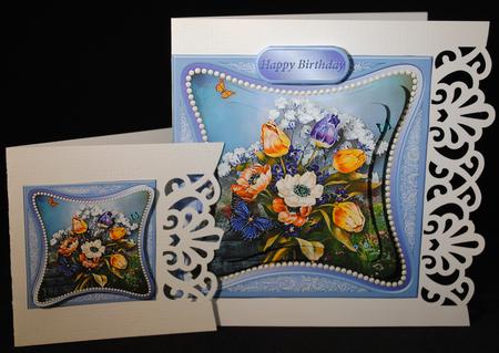 Vintage Posy - Curved Frame Card Mini Kit by Yvonne Middleton