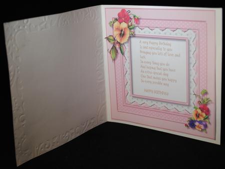 Incert with Verse and Pansy's  by Yvonne Middleton