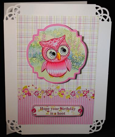 Cute Owl Card Topper & Decoupage by Yvonne Middleton