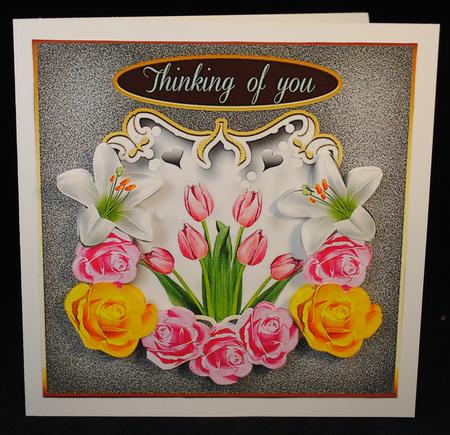 Floral Thinking of You 7x7 Card Front by Yvonne Middleton
