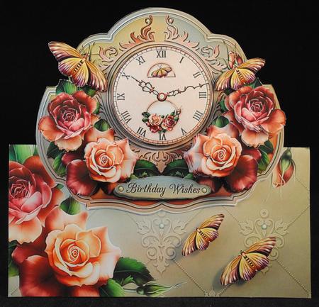 Antique Roses Clock by Yvonne Middleton