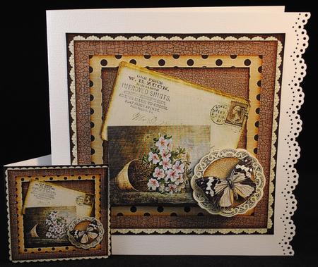 Cardtopper Soft Vintage in Brown 392 by Yvonne Middleton