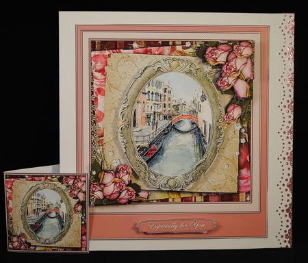 Vintage Roses and Venice Scene by Yvonne Middleton