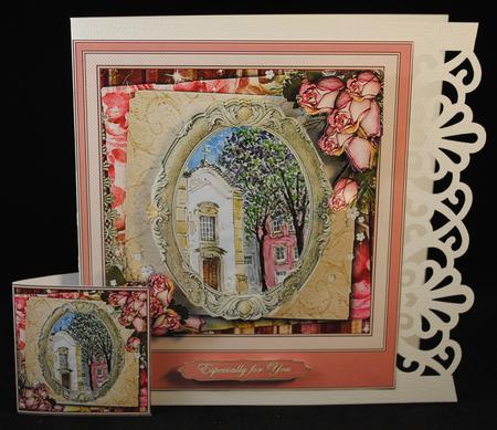 Vintage Roses and Church Scene by Yvonne Middleton