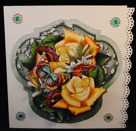 Scallop Topper Yellow Roses by Yvonne Middleton