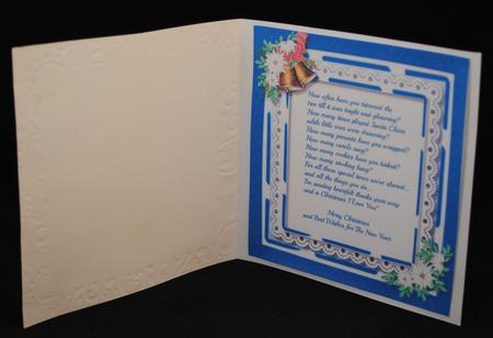 Incert Blue with Verse and White Poinsettias  by Yvonne Middleton