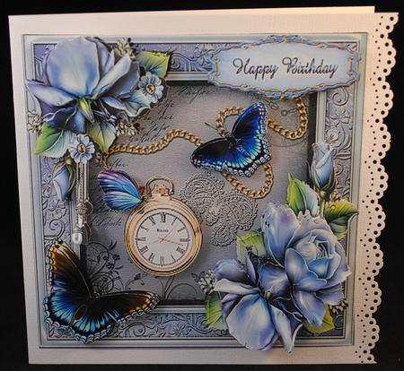 Blue Flutterbys Card Front Mini Kit by Yvonne Middleton