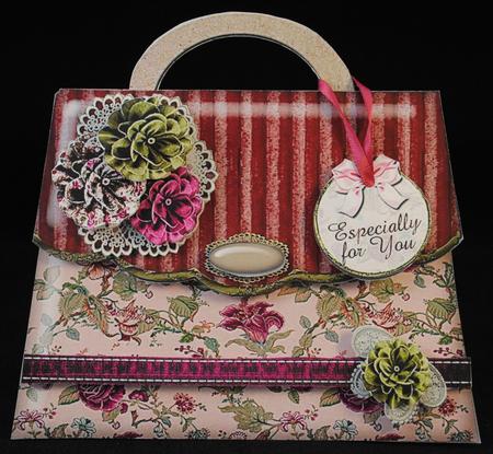 Shabby Chic Handbag Shaped Card 2 Mini Kit by Yvonne Middleton