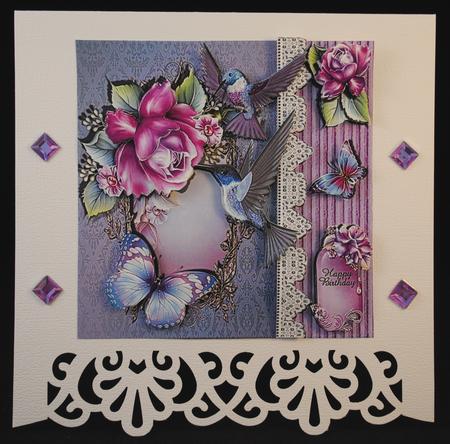 Birds and Butterflies 2 Quick Card Topper by Yvonne Middleton