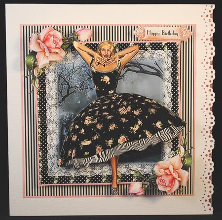 The Beautiful Black Dress Card Front Kit by Yvonne Middleton