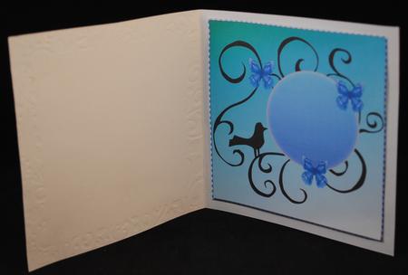 Butterflies and Bird Insert Blue by Yvonne Middleton
