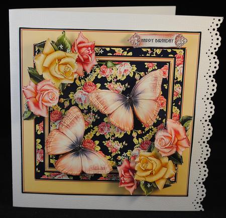 The Pink and Blue Flutters Card Front Kit by Yvonne Middleton
