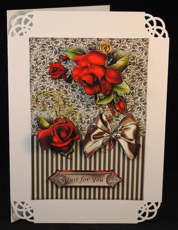 Red Roses & Satin Bow by Yvonne Middleton