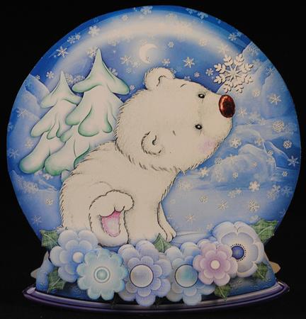 Christmas Snow Globe Flakey Friends 2 Shaped Card Mini Kit by Yvonne Middleton