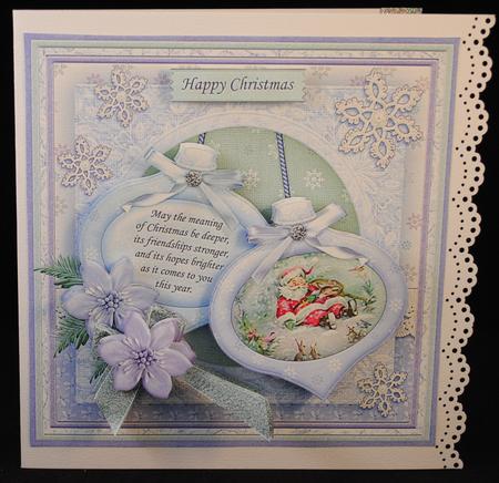 Christmas Baubles Santa's Nap 8x8 Mini Kit & Decoupage by Yvonne Middleton