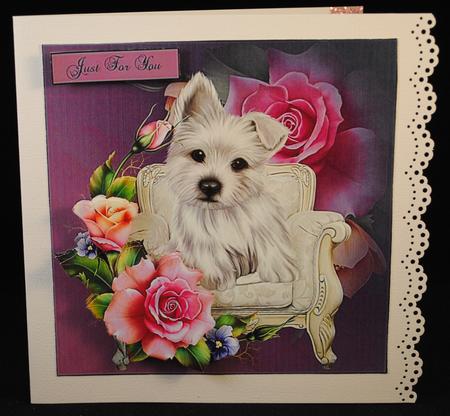 Sitting Pretty Dog Topper with Decoupage by Yvonne Middleton