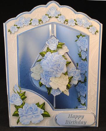 Blue Roses - Teardrop Pendant Card Mini Kit by Yvonne Middleton