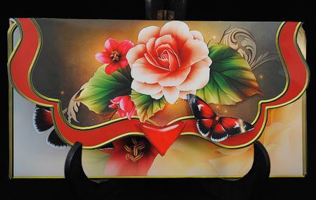 Voucher Red with Gold by Yvonne Middleton
