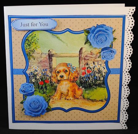 Delightful Puppy Scene Topper & Decoupage by Yvonne Middleton