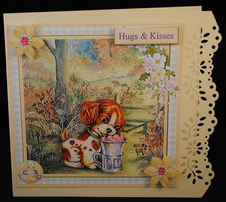 Cute Puppy Scene Card Topper & Decoupage by Yvonne Middleton