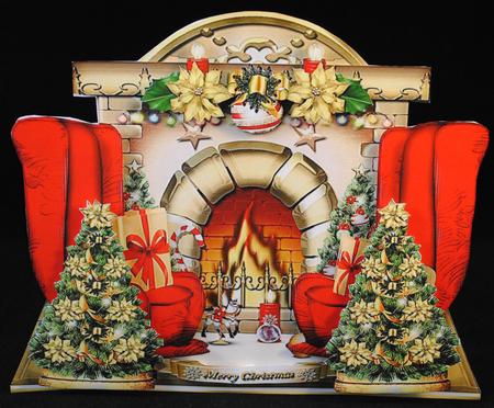 Festive Christmas Fireplace by Yvonne Middleton